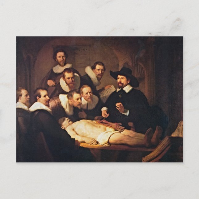 Postal La conferencia de anatomía de Rembrandt (Anverso)
