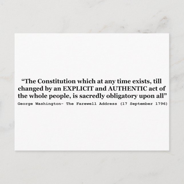 Postal La Constitución es sagradamente obligatoria para t (Anverso)