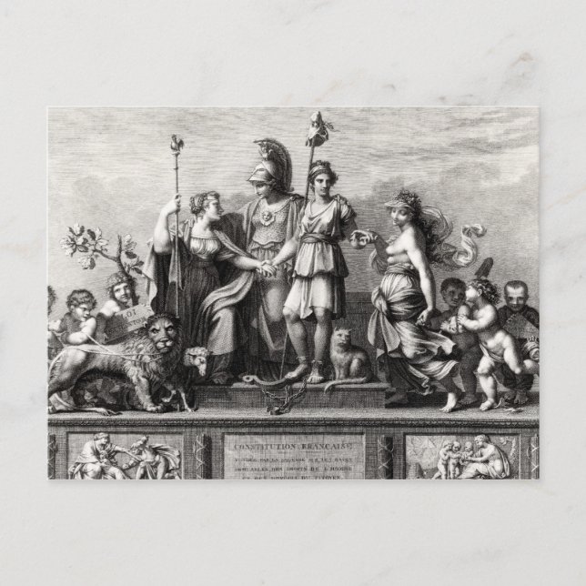 Postal La Constitución francesa (Anverso)