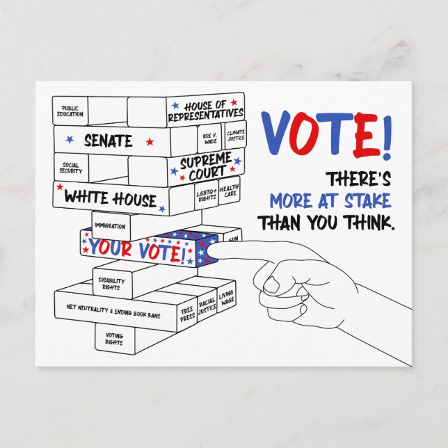 Postal La construcción de la torre de bloqueo electoral e (Anverso)