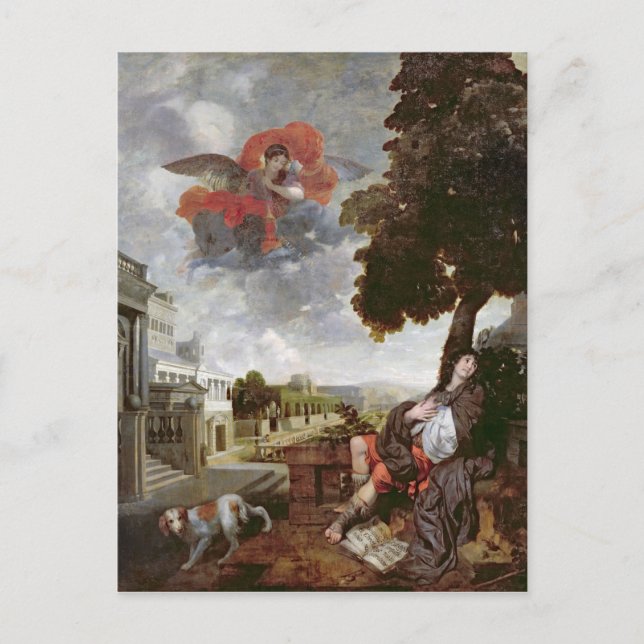 Postal La conversión de San Agustín, c.1663 (Anverso)