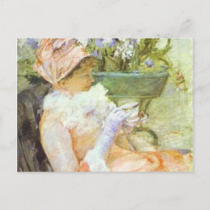 Postal La Copa del Té, retrato de Lydia, Mary Cassatt