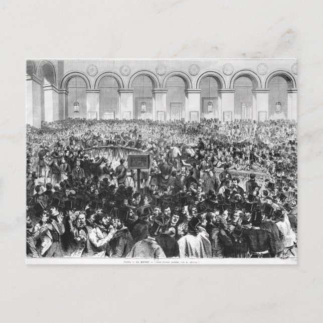 Postal La "Corbeille" en la intersección de París, 1873 (Anverso)