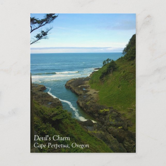 Postal La Corona del Diablo, Cabo Perpetua, OR (Anverso)