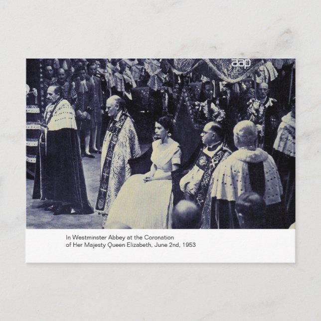 Postal La coronación de H.M. Queen Elizabeth (Anverso)