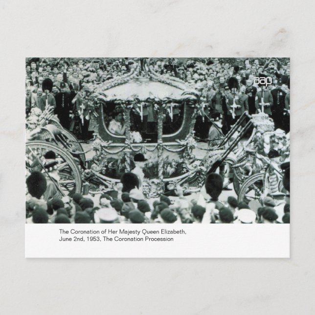 Postal La coronación de la reina Elizabeth (Anverso)
