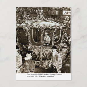 Postal La coronación de la reina Elizabeth