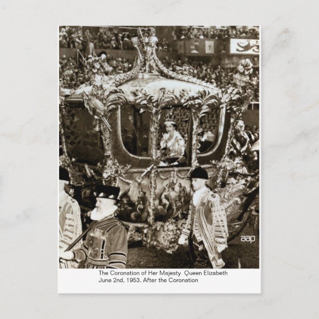 Postal La coronación de la reina Elizabeth (Anverso)