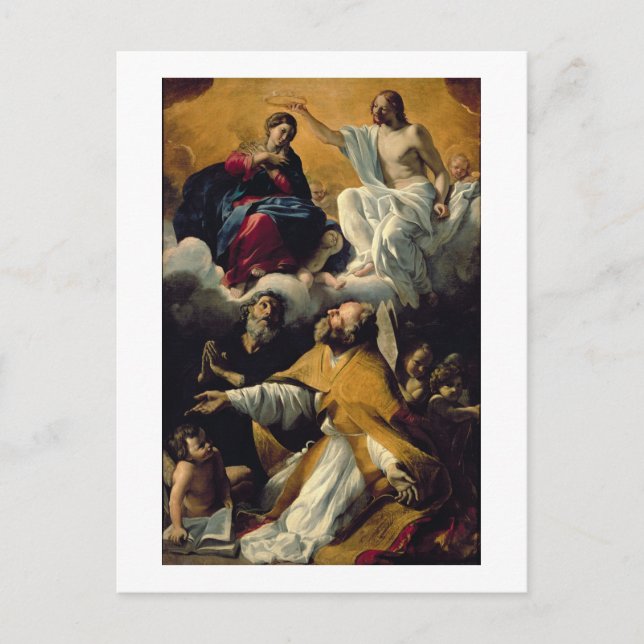 Postal La coronación de la Virgen con SS. Guillermo de A (Anverso)