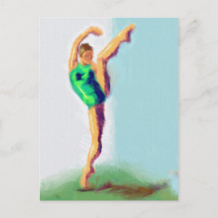 Postal La correa del bailarín con arte elevado