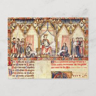 Postal La corte de Alfonso X 'el Sabio'