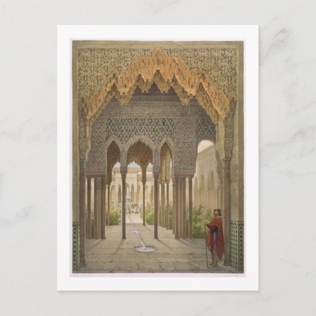 Postal La Corte de los Leones, la Alhambra, Granada, 185 (Anverso)