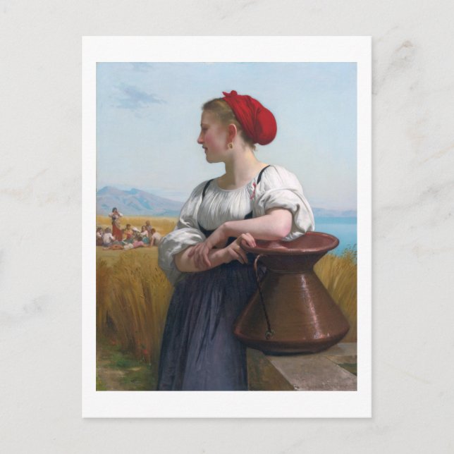 Postal La cosecha, Bouguereau (Anverso)