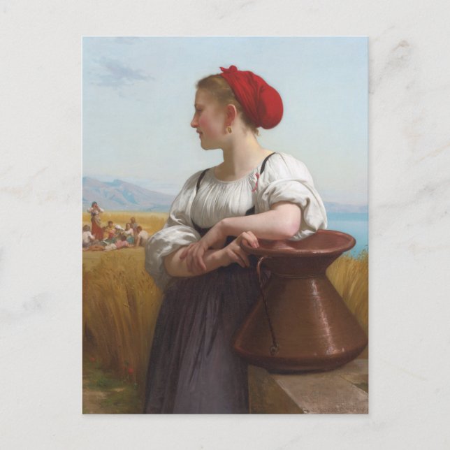 Postal La cosecha de Bouguereau (Anverso)