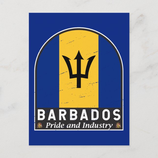 Postal La cosecha de la bandera de Barbados es de mal gus (Anverso)