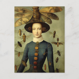 Postal La cosecha del horror de la dama de piel