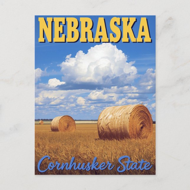 Postal La cosecha dorada de Nebraska: El estado Cornhuske (Anverso)