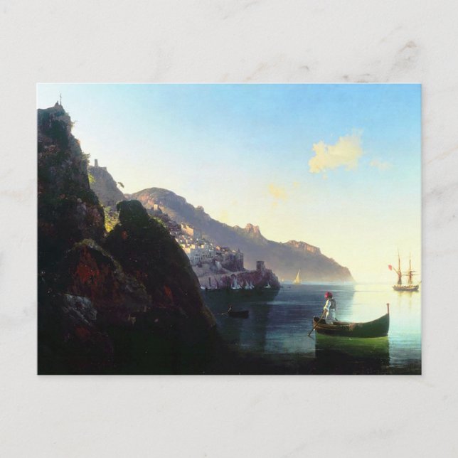 Postal La costa de Amalfi, por Ivan Aivazovsky (Anverso)