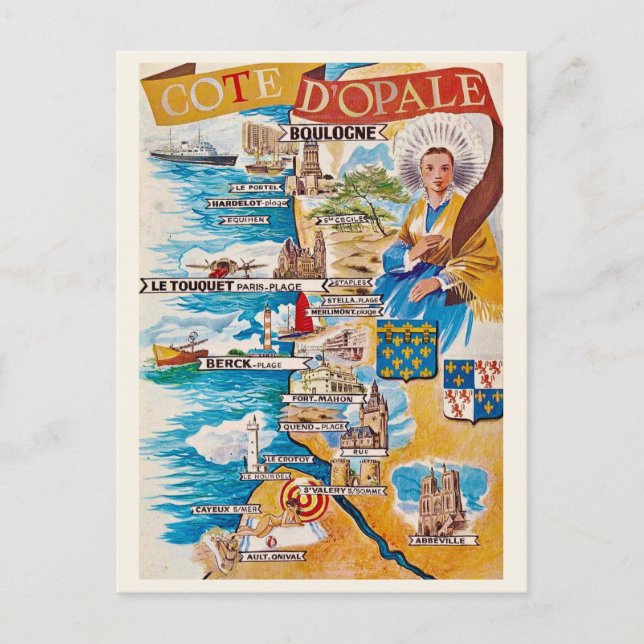 Postal La Costa de Ópalo de Francia (Anverso)