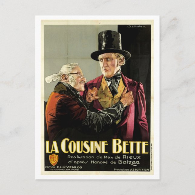 Postal La Cousine Bette (película, 1927) (Anverso)