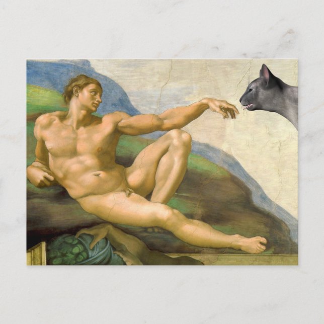 Postal La Creación De La Parodia De Adam (Anverso)