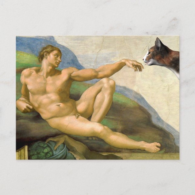 Postal La Creación De La Parodia De Adam (Anverso)