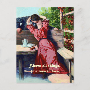 Postal La creencia vintage en el amor