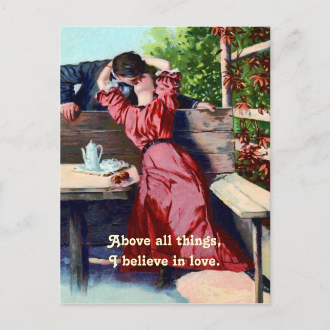Postal La creencia vintage en el amor (Anverso)