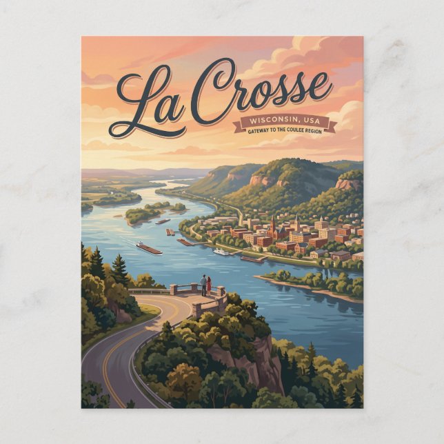 Postal La Crosse, Wisconsin (Anverso)