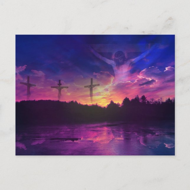 Postal La crucifixión de Jesucristo en la cruz (Anverso)