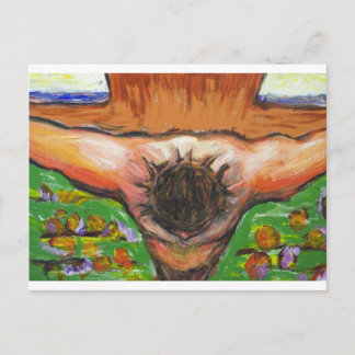 Postal La crucifixión de la vista superior de Jesucristo
