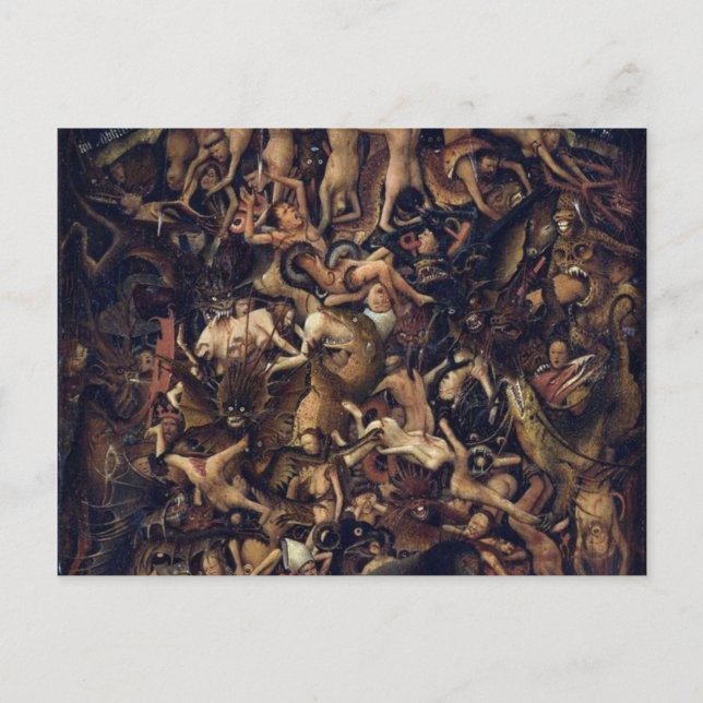 Postal La Crucifixión El Último Juicio De Jan Van Eyck (Anverso)