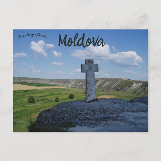 Postal La Cruz de Orheiul Vechi Moldavia (Anverso)
