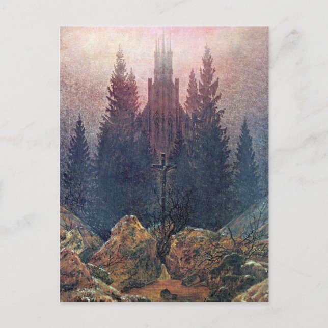 Postal La Cruz en las Montañas de Caspar Friedrich Pos (Anverso)