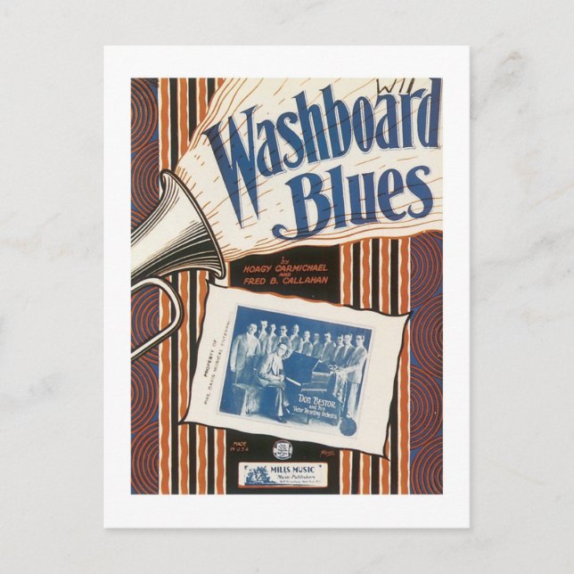 Postal La cubierta del libro de songbook "The Washboard B (Anverso)