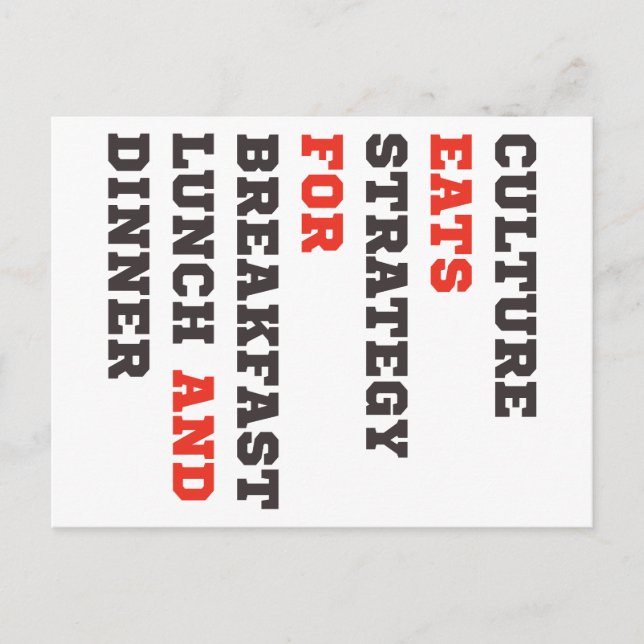 Postal La cultura come la estrategia para el desayuno, el (Anverso)