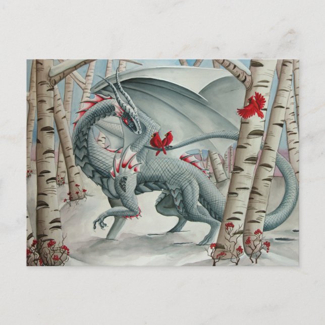 Postal La dama de la carta del bosque (Anverso)