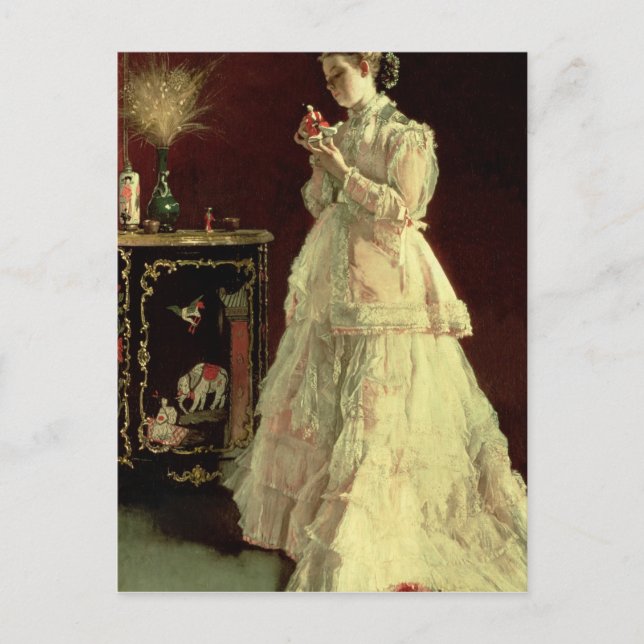 Postal La dama de rosa, 1867 (Anverso)