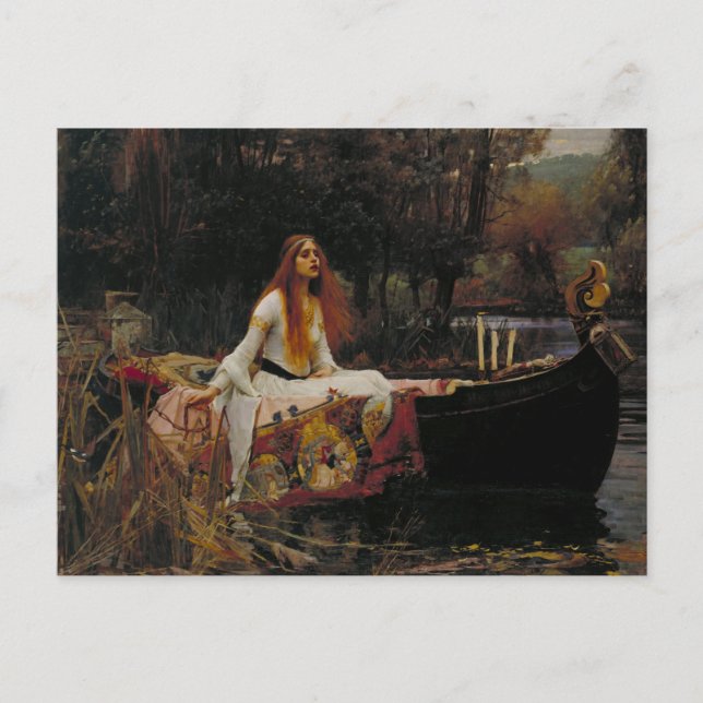 Postal La dama de Shalott (Anverso)