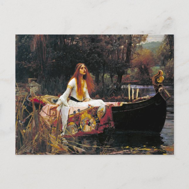 Postal La dama de Shalott (Anverso)