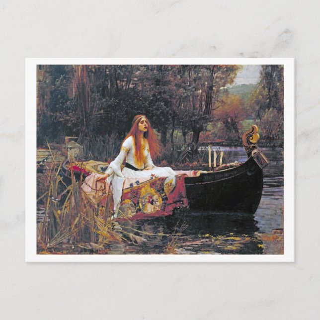 Postal La dama de Shalott, John William Waterhouse (Anverso)