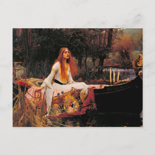 Postal La Dama de Shalott John William Waterhouse (Anverso)
