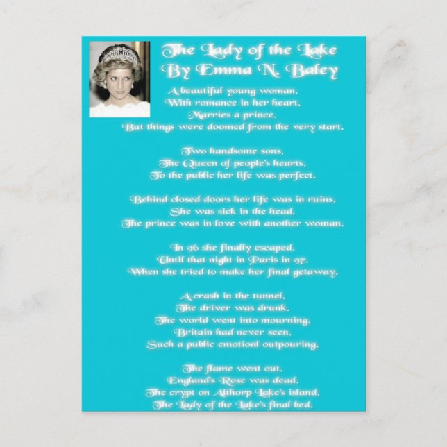 Postal La Dama del Lago (Anverso)