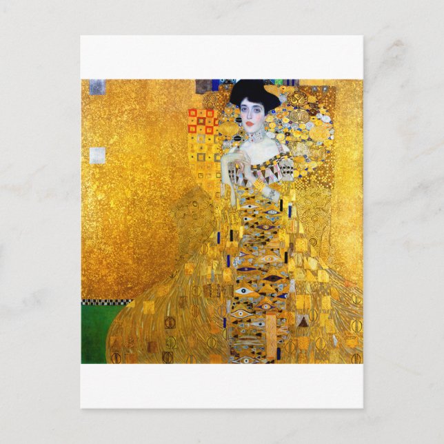 Postal La dama del oro, Gustav Klimt (Anverso)
