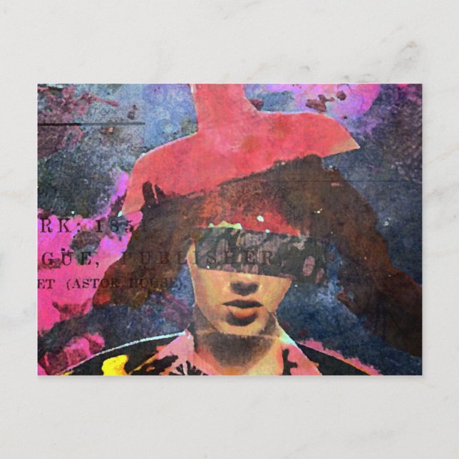 Postal La dama Gorra de Lampshade (Anverso)