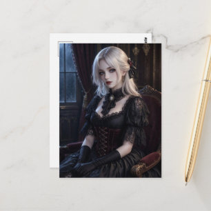 Postal La dama vampiro rubia