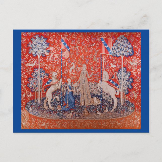 Postal La Dama y el Unicornio / Sabor (Anverso)