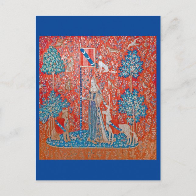 Postal La Dama y el Unicornio / Touch (Anverso)