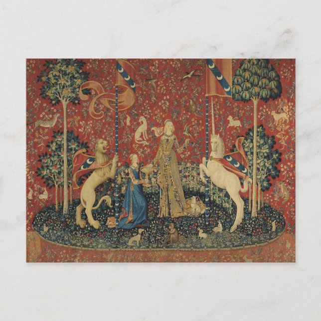 Postal La Dama y la Unicornio: 'Gusto' (Anverso)