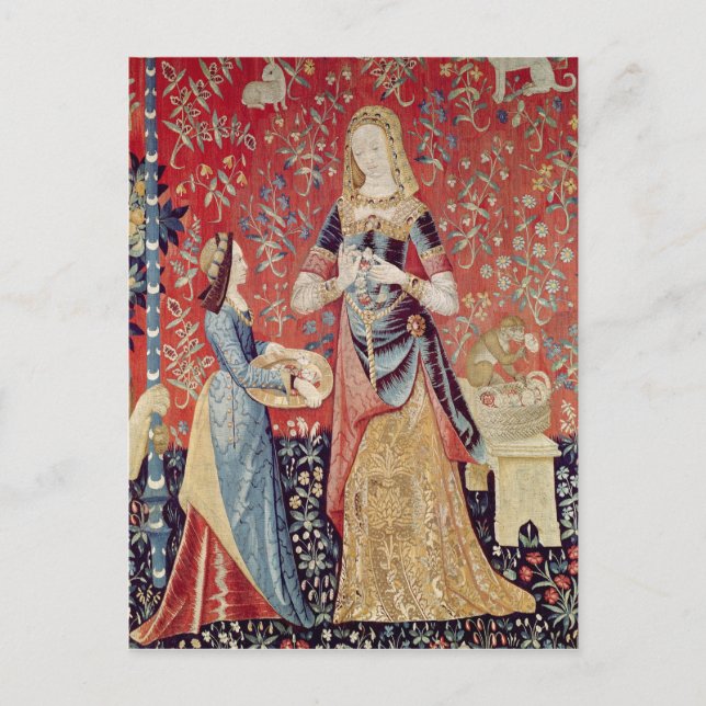 Postal La Dama y la Unicornio: 'Olor' (Anverso)